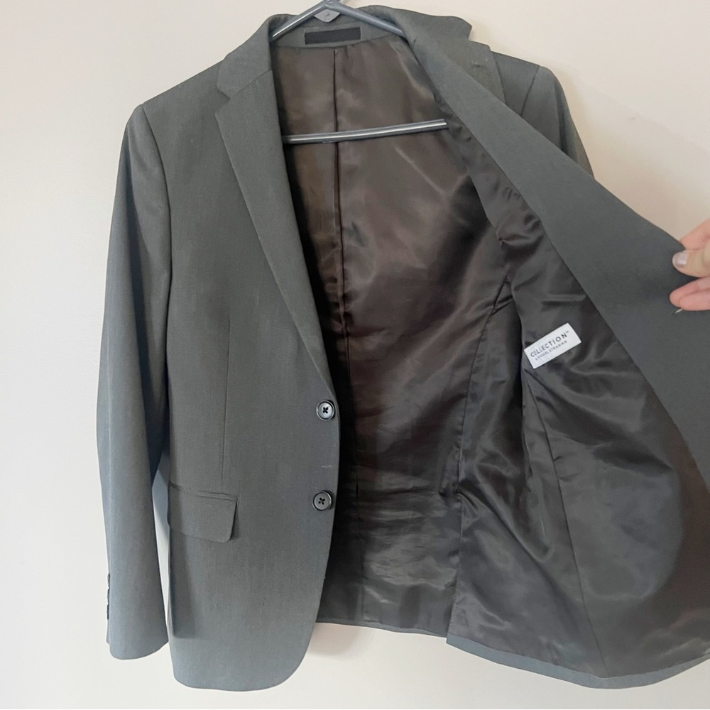 Michael Strahan Boys 14 Grey Suit Jacket Pants Formal Gray Wedding Event Church - Picture 4 of 16